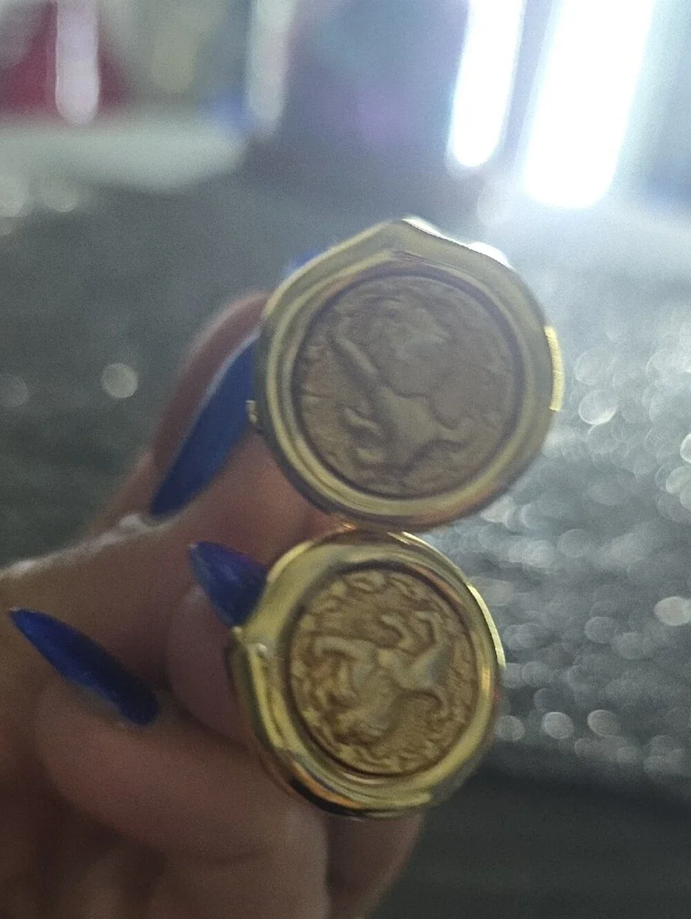 Vintage cufflinks raised